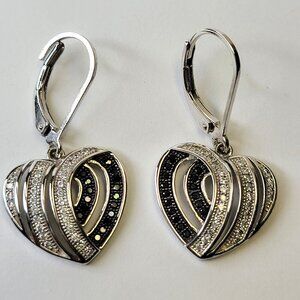 Silver Filigree Heart Earrings